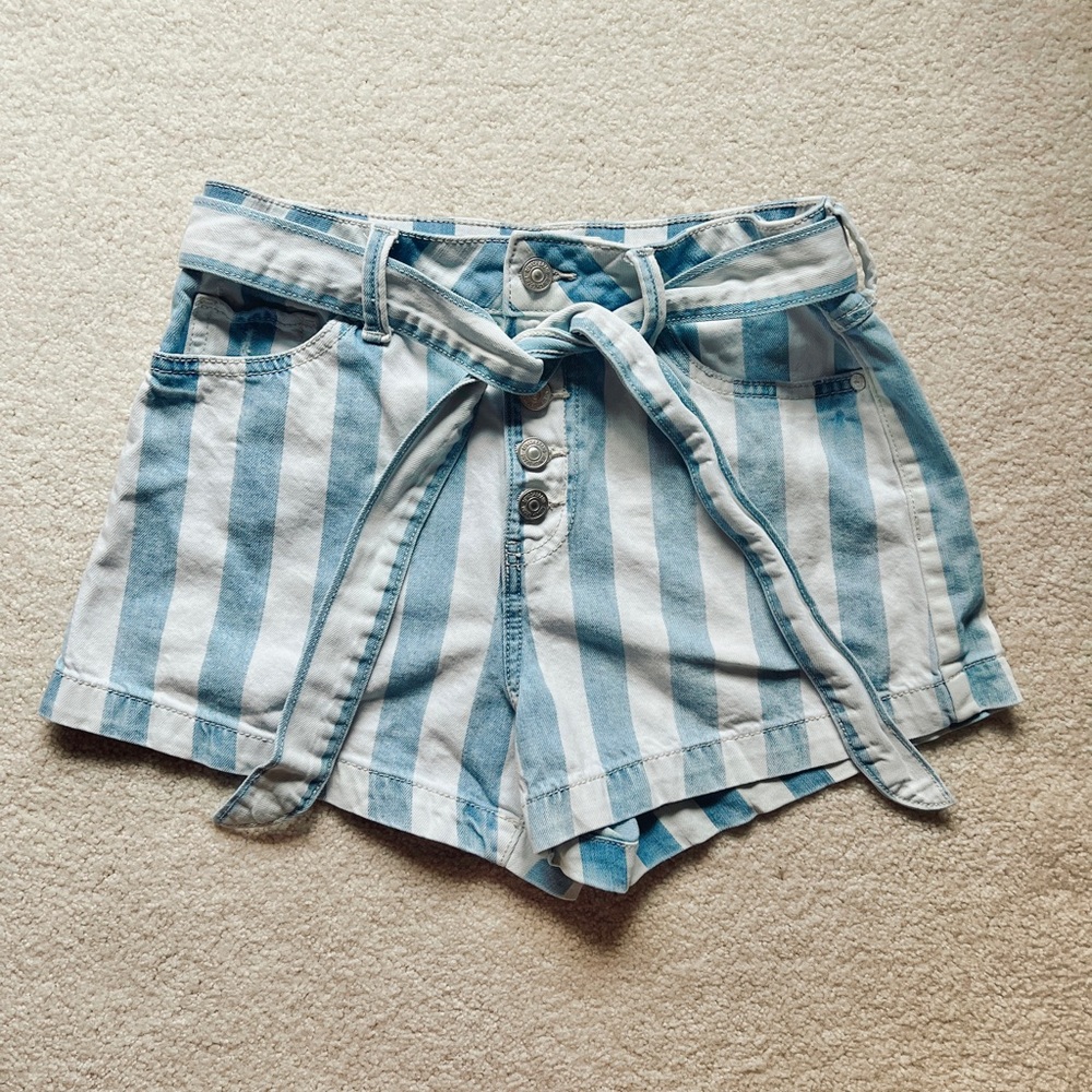 Striped Ultra High Waist Shorts